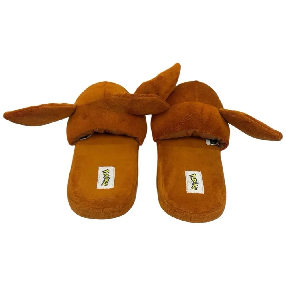 Pokemon Eevee Slippers Bioworld Adult Size XL Brown Soft Plush House Shoes